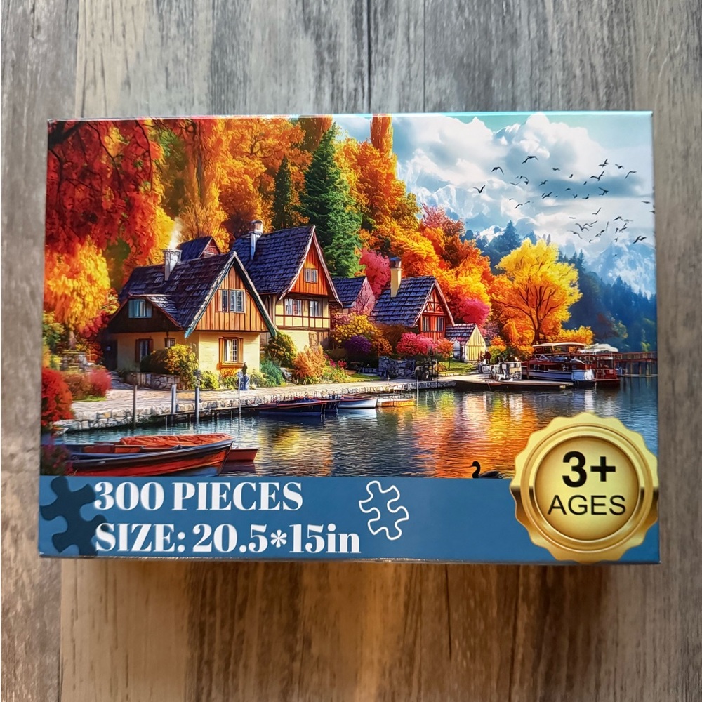 Scenic Autumn Lake Jigsaw Puzzle - 300 Pieces. Cross Posted